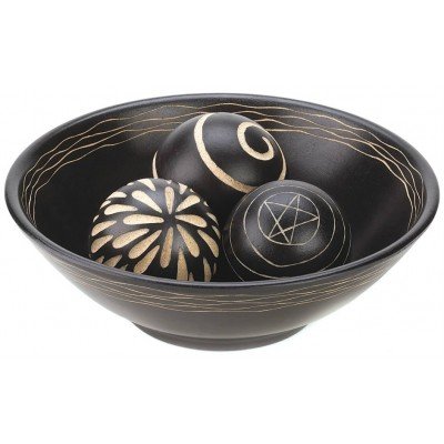 Tribal Style Wood Bowl with...