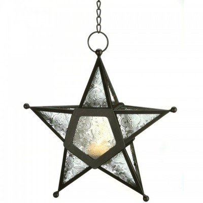 Glass Star Hanging Candle...