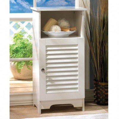 White Slatted Cabinet with...